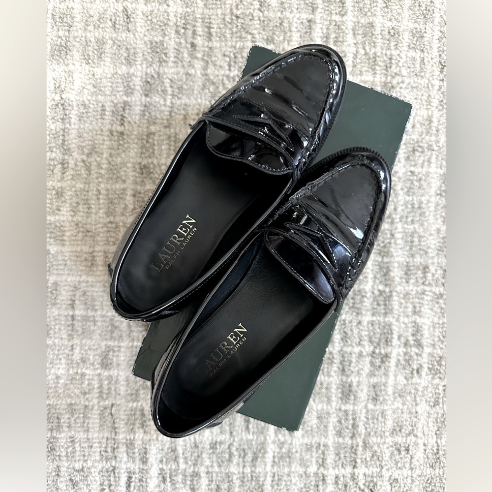 Lauren Ralph Lauren Black Patent Loafers